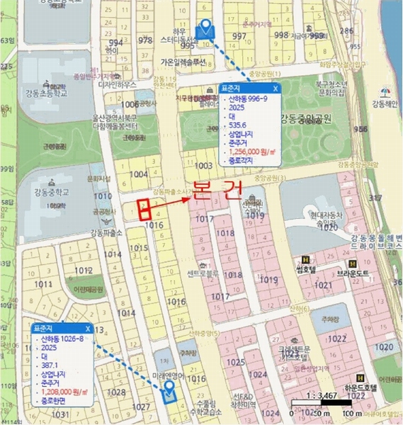 2025타경11649 울산광역시 북구 산하동 1016-37 대지 경매 이미지
