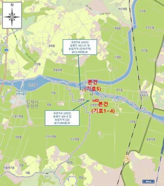 2025타경198 전북특별자치도 정읍시 감곡면 삼평리 465-17 대지 경매 이미지