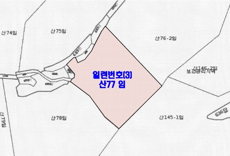 2025타경51650 충청남도 태안군 원북면 황촌리 산77 임야 경매 이미지