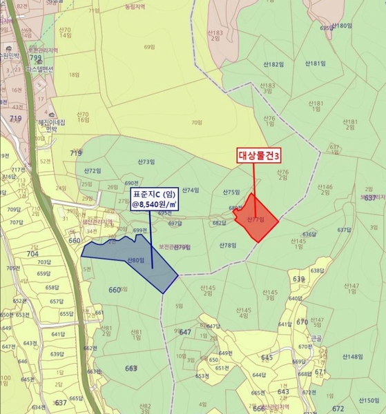 2025타경51650 충청남도 태안군 원북면 황촌리 산77 임야 경매 이미지