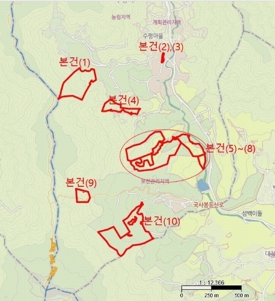 2025타경51387 전라남도 광양시 옥곡면 수평리 산169-9 임야 경매 이미지