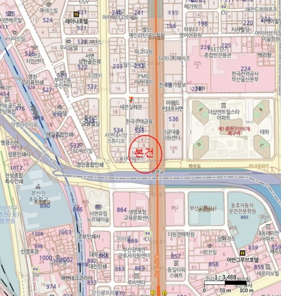 2025타경21890 부산광역시 부산진구 중앙대로 653, 디알에코시티 5층 502호 근린상가 경매 이미지