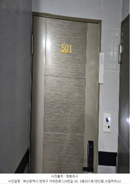 2023타경64487 부산광역시 연제구 거제천로124번길 40, 수림하우스 5층 501호 오피스텔 경매 이미지