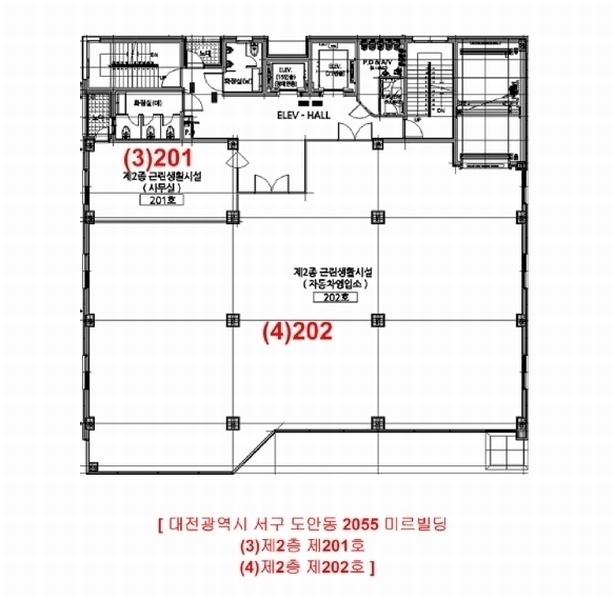 2025타경502959 대전광역시 서구 계백로 1181, 미르빌딩 2층 201호 근린상가 경매 이미지