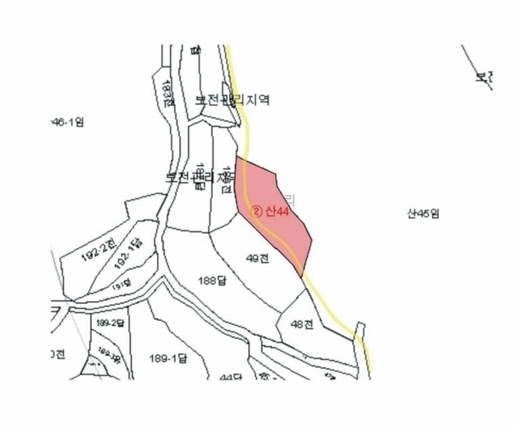 2025타경8486 경상북도 경산시 하양읍 은호리 산44 임야 경매 이미지
