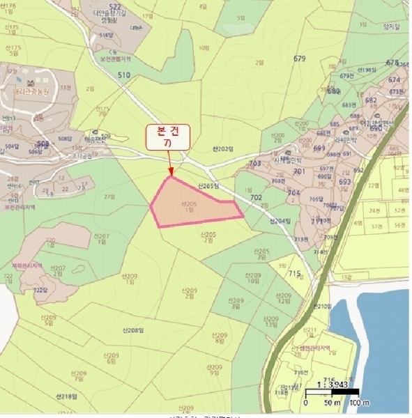 2022타경56591 충청남도 태안군 이원면 내리 산205-1 임야 경매 이미지
