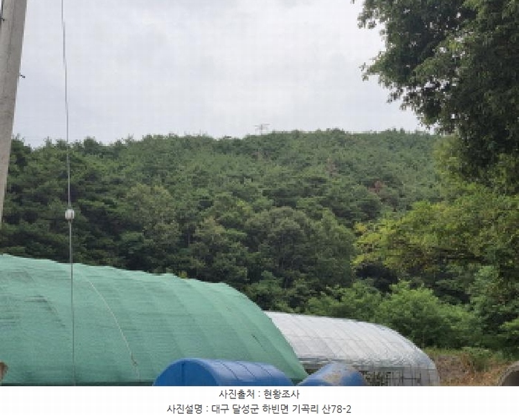 2025타경31322 대구광역시 달성군 하빈면 기곡리 산78-2 임야 경매 이미지
