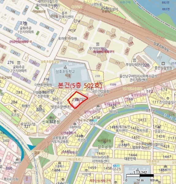 2025타경466 울산광역시 남구 북부순환도로 17, 남운프라자오피스텔 5층 502호 근린상가 경매 이미지