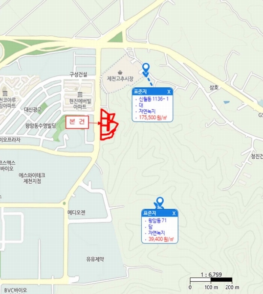 2024타경114 충청북도 제천시 왕암동 89-71 대지 경매 이미지