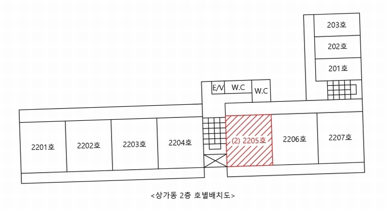 2025타경1549 제주특별자치도 서귀포시 신화역사로 423, 마마뜰빌리지 상가동 2층 2205호 근린상가 경매 이미지