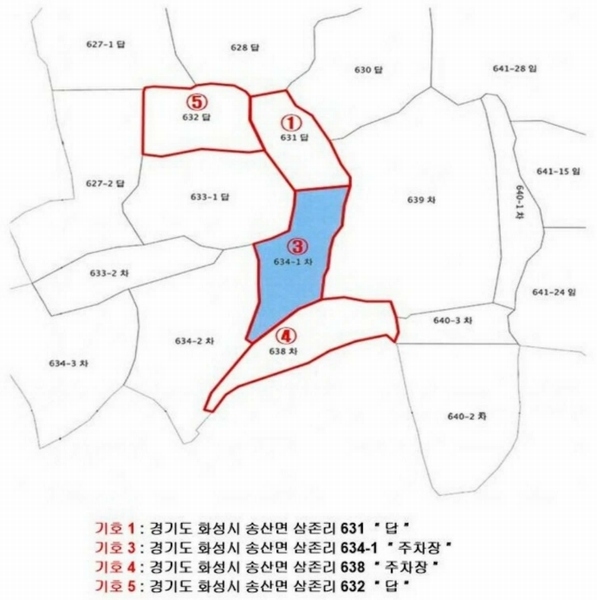 2025타경1006 경기도 화성시 송산면 삼존리 634-1 주차장 경매 이미지