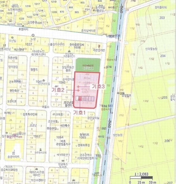 2025타경1779 광주광역시 광산구 우산동 1039-5 근린상가 경매 이미지