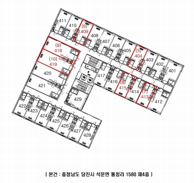 2025타경230 충청남도 당진시 석문면 산단3로10길 7, 토담휴로스 4층 413호 오피스텔[계약16평형] 경매 이미지