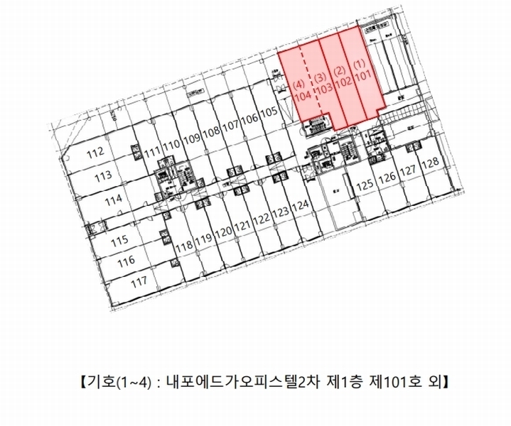 2025타경1054 충청남도 예산군 청사로 190, 내포에드가오피스텔2차 1층 102호 근린상가 경매 이미지