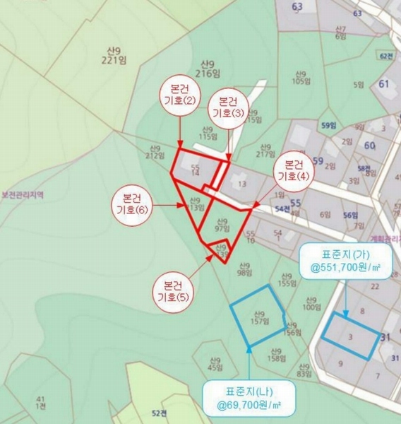 2024타경87584 경기도 남양주시 조안면 삼봉리 산9-213 임야 경매 이미지