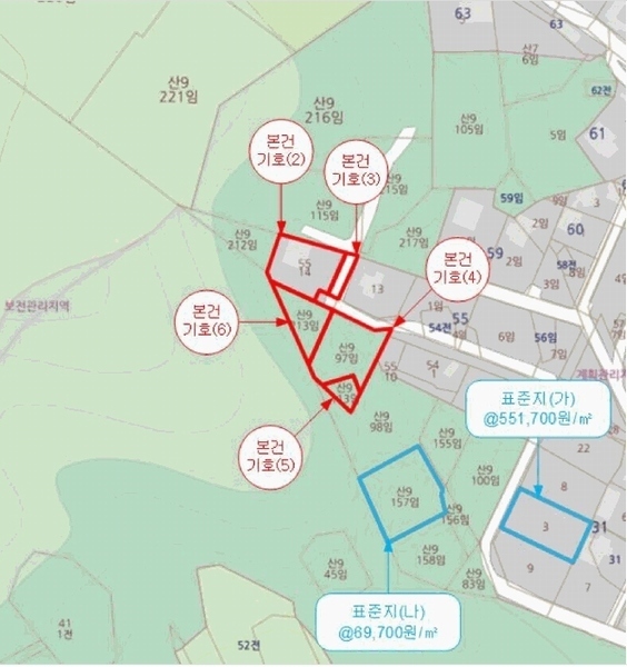 2024타경87584 경기도 남양주시 조안면 삼봉리 산9-97 임야 경매 이미지