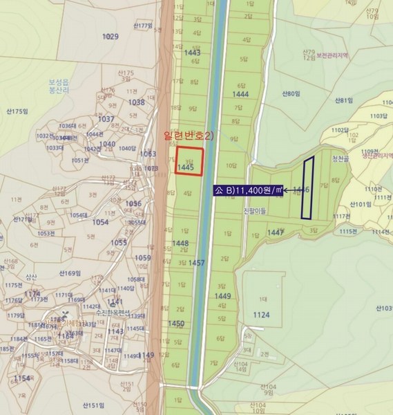 2025타경52245 전라남도 보성군 보성읍 봉산리 1445-3 농지 경매 이미지