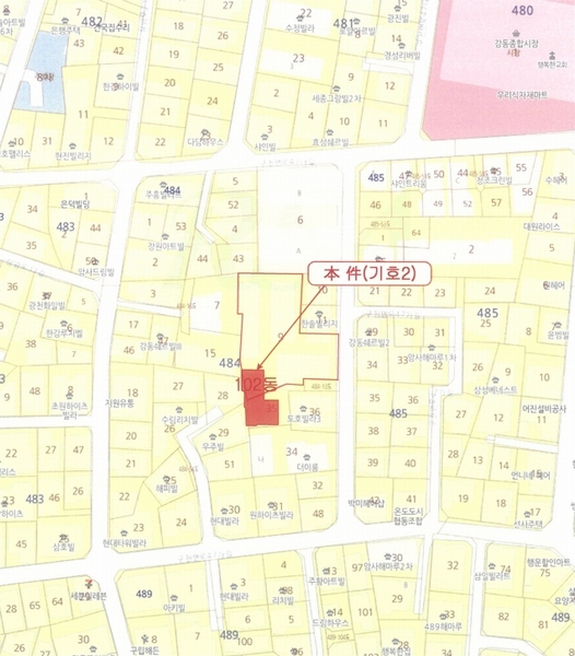 2024타경62292 서울특별시 강동구 구천면로47가길 14-13, 한솔빌리지 102동 2층 201호 근린상가 경매 이미지
