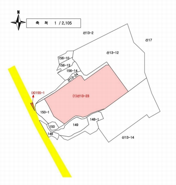 2025타경21 충청남도 공주시 의당면 수촌리 산13-23 임야 경매 이미지