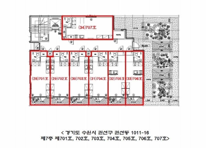 2024타경97910 경기도 수원시 권선구 권선로669번길 30, 제이프라디움 7층 703호 오피스텔 경매 이미지