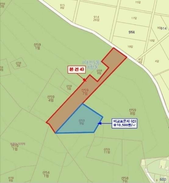 2025타경252 충청남도 보령시 내항동 산59-7 임야 경매 이미지
