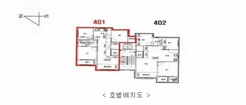 2024타경10050 경기도 오산시 오산로 9-12, 더베르디움 비동 4층 401호 다세대(빌라)[공급21평형] 경매 이미지
