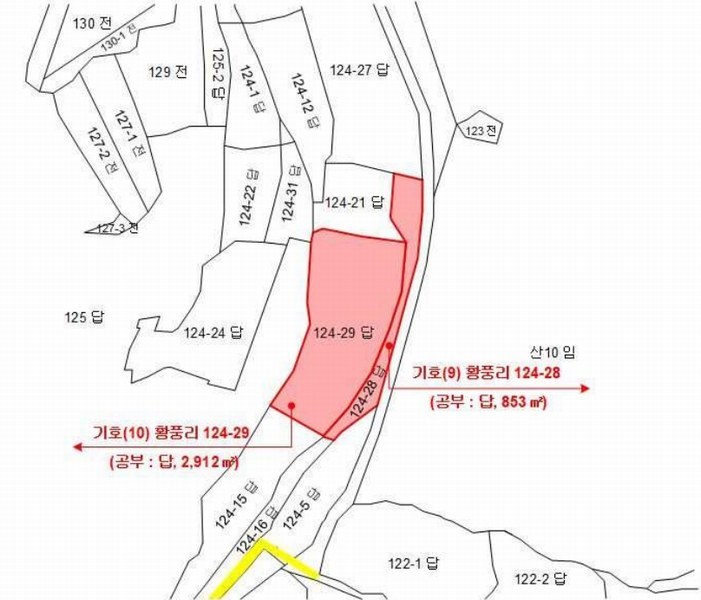 2026타경600042 충청남도 금산군 남일면 황풍리 124-28 농지 경매 이미지