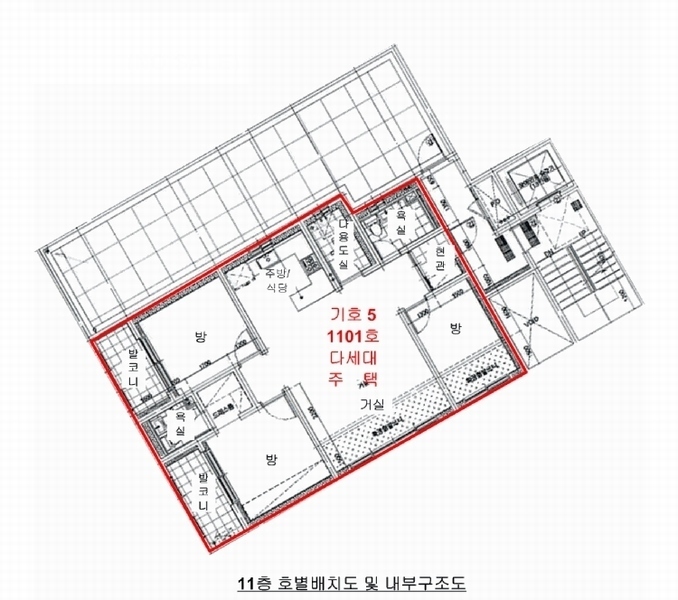 2025타경101271 경기도 군포시 금재로1번길 19, 길남타운 11층 1101호 다세대(빌라)[공급40평형] 경매 이미지