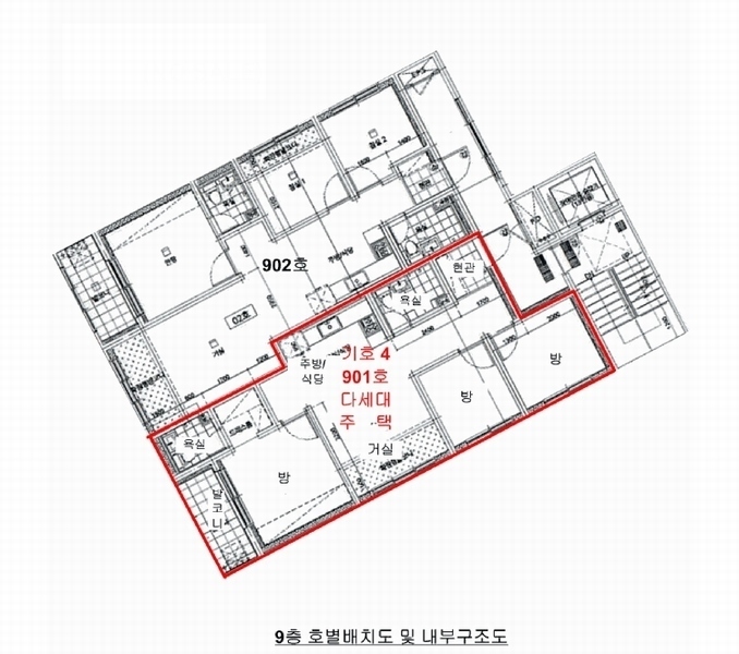 2025타경101271 경기도 군포시 금재로1번길 19, 길남타운 9층 901호 다세대(빌라)[공급32평형] 경매 이미지