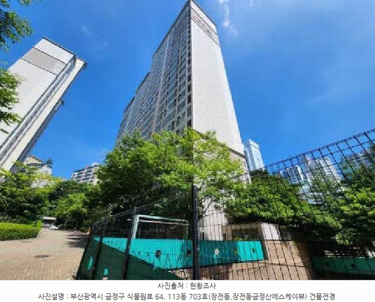 2025타경2537 부산광역시 금정구 금강로 205, 장전동금정산에스케이뷰 113동 7층 703호 아파트[공급34평형] 경매 이미지