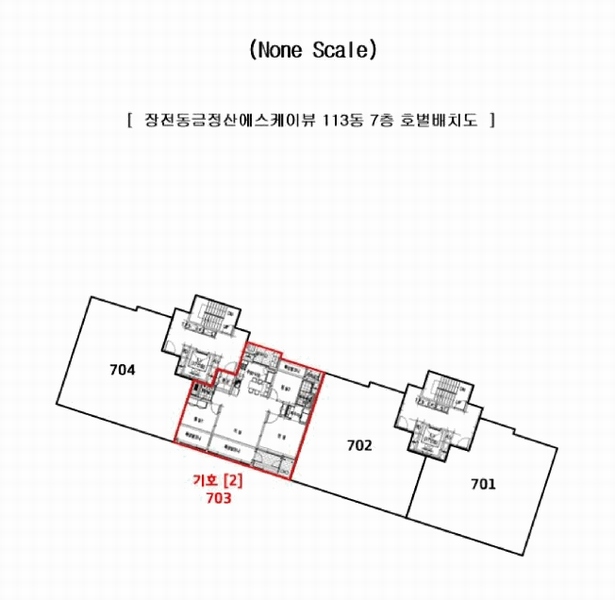2025타경2537 부산광역시 금정구 금강로 205, 장전동금정산에스케이뷰 113동 7층 703호 아파트[공급34평형] 경매 이미지