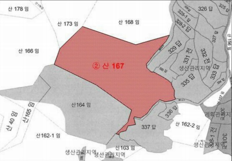 2025타경52254 전라남도 고흥군 두원면 용당리 산167 임야 경매 이미지
