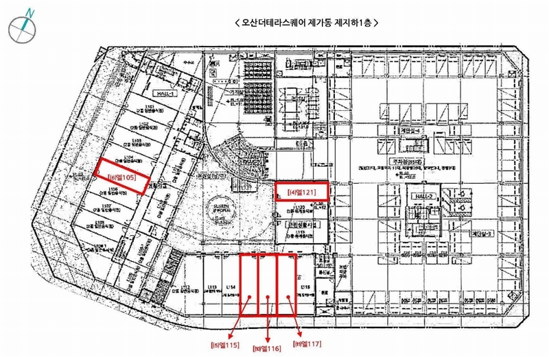 2024타경96368 경기도 오산시 동부대로 332-13, 오산더테라스퀘어 가동 지1층 엘105호 근린상가 경매 이미지