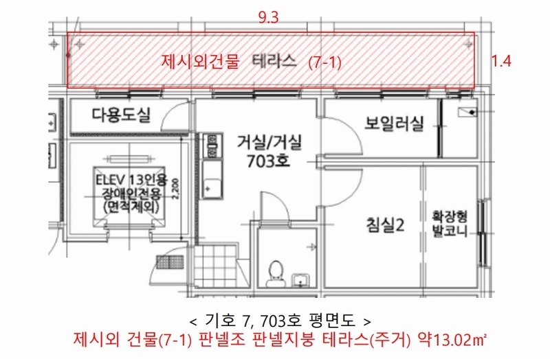 2024타경120591 서울특별시 동작구 대방동15다길 7, 이레홈캐슬 7층 703호 다세대(빌라)[공급9평형] 경매 이미지