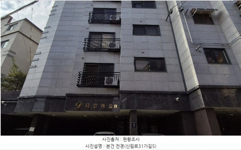 2024타경120591 서울특별시 관악구 신림로31가길 5, 다인캐슬 비동 4층 403호 다세대(빌라)[공급14평형] 경매 이미지