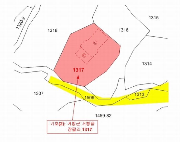 2024타경12598 경상남도 거창군 거창읍 장팔리 1317 대지 경매 이미지