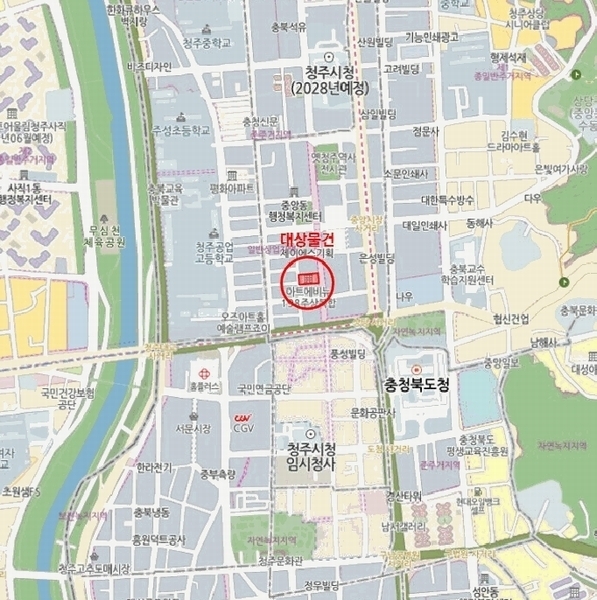 2025타경51892 충청북도 청주시 상당구 중앙로 9-1, 아트에비뉴198 12층 1205호 아파트[공급10평형] 경매 이미지