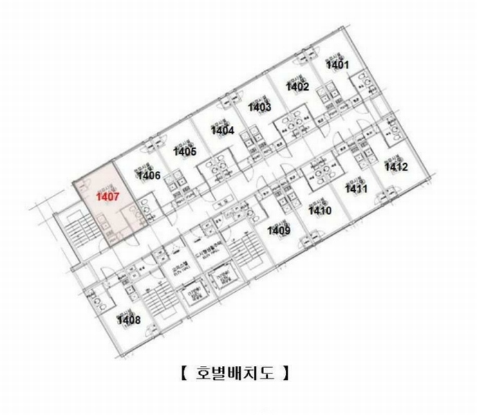 2025타경10929 서울특별시 구로구 공원로7길 11, 종인아네스트 14층 1407호 오피스텔[계약11평형] 경매 이미지