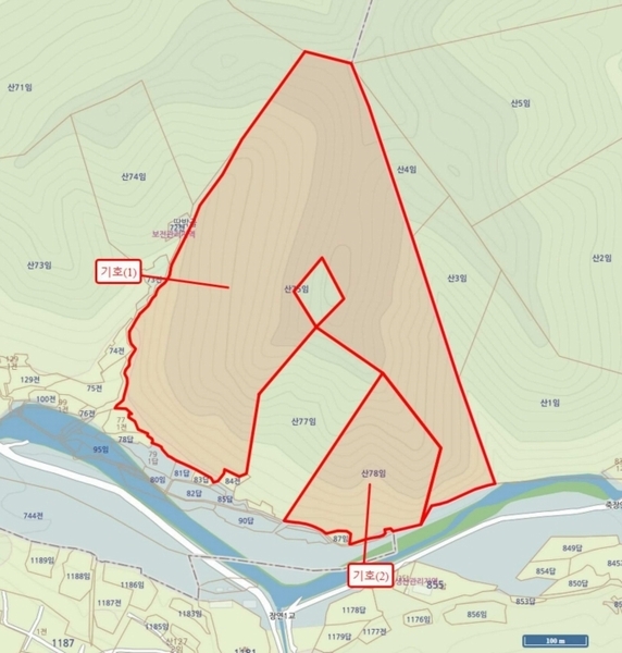 2025타경384 경상북도 포항시 북구 죽장면 하사리 산78 임야 경매 이미지