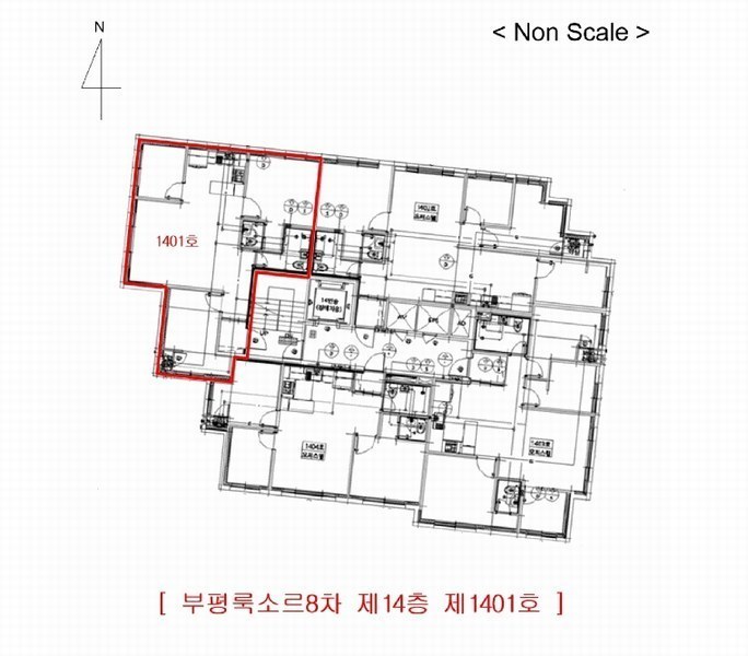 2026타경501582 인천광역시 부평구 경원대로1363번길 11, 부평룩소르8차 14층 1401호 오피스텔[계약29평형] 경매 이미지