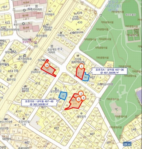 2024타경3704 충청북도 청주시 청원구 내덕동 407-47 대지 경매 이미지