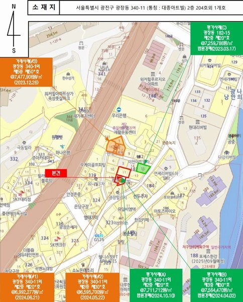 2025타경51602 서울특별시 광진구 아차산로78가길 42-3, 대종아트빌 3층 303호 다세대(빌라)[공급9평형] 경매 이미지