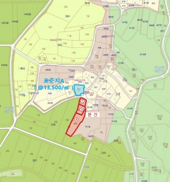 2025타경32257 전라남도 나주시 반남면 대안리 330 대지 경매 이미지