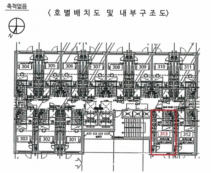 2024타경151676 서울특별시 금천구 시흥대로139길 19, 에스엠벨리체 3층 313호 오피스텔[계약7평형] 경매 이미지