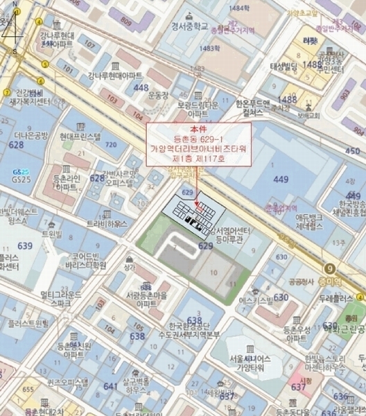2025타경10495 서울특별시 강서구 양천로 532, 가양역더리브아너비즈타워 1층 117호 근린상가 경매 이미지