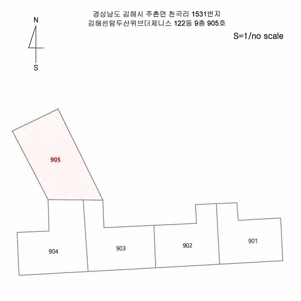 2026타경10213 경상남도 김해시 천곡로 26, 김해센텀두산위브더제니스 122동 9층 905호 아파트[공급34평형] 경매 이미지