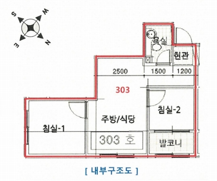 2026타경501101 인천광역시 서구 경서로18번길 12, 경서힐타운 5동 3층 303호 다세대(빌라)[공급12평형] 경매 이미지