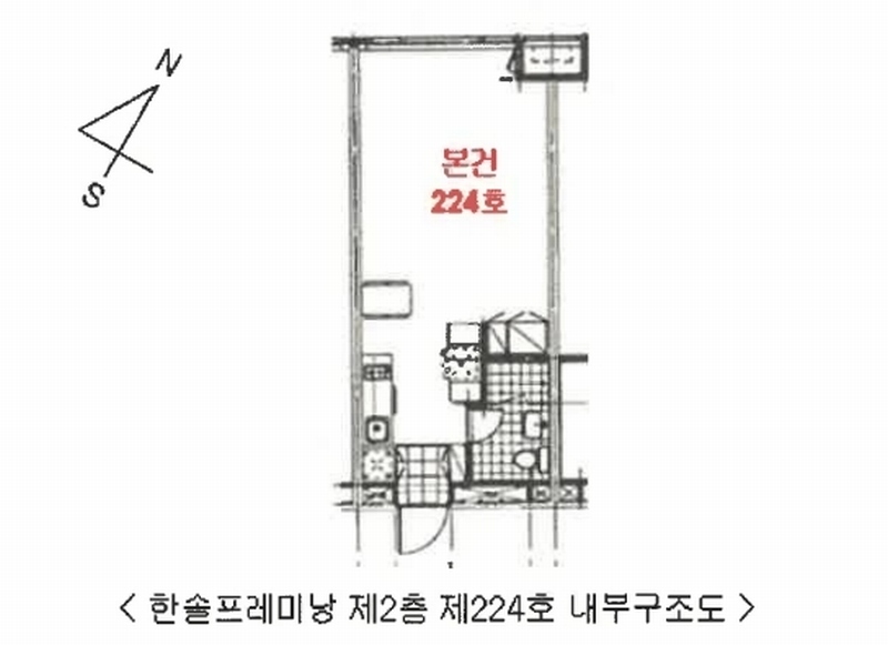 2026타경60358 경기도 고양시 일산구 백마로213번길 12, 한솔프레미낭 2층 224호 오피스텔 경매 이미지