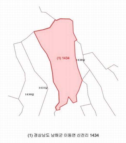 2026타경10084 경상남도 남해군 이동면 신전리 1434 농지 경매 이미지