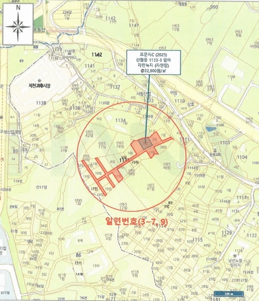 2025타경5373 충청북도 제천시 신월동 1133-2 임야 경매 이미지